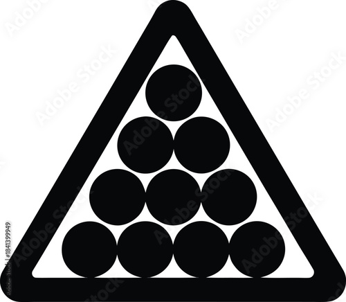 snooker triangle icon Black silhouette vector illustration on transparent background