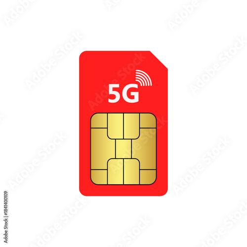 5G sim card icon vector graphics 