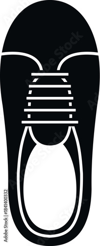 Casual flat shoe footwear black white vector graphic