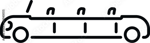 Limousine outline icon representing luxury vehicle for special events and vip travel
