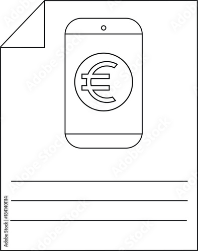 Mobile payment concept with Euro symbol on smartphone, digital finance.