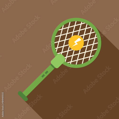 Electric bug zapper racket with lightning icon providing pest control