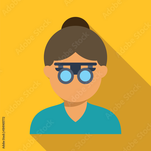 Female ophthalmologist conducting a visual acuity test with optical equipment