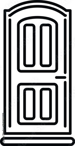 Portable toilet outline icon illustrating temporary restroom solution