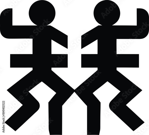 zumba icon Black silhouette vector illustration on transparent background