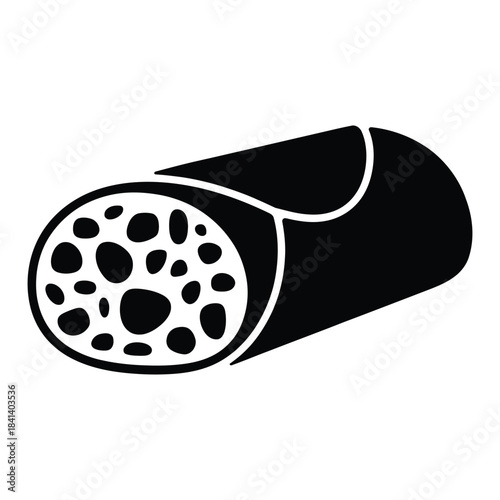 Burrito with bite taken out Vector, Silhouette, Illustration