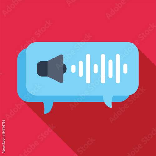 Speech bubble icon showing voice message and sound wave representing audio chat