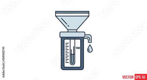 Abstract design representing filtration process with funnel and measuring container for lab