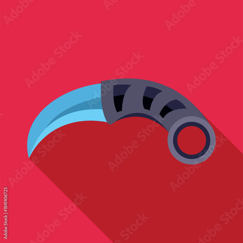 Karambit knife illustrating a sharp weapon or gaming asset in flat design style