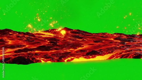 Terraforming Effect with abstract lava patterns flowing smoothly effect green screen lava flow style featuring lava flow, green