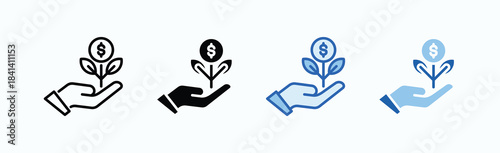 Investment Icon Sheet Multiple Style Collection Isolated Vector