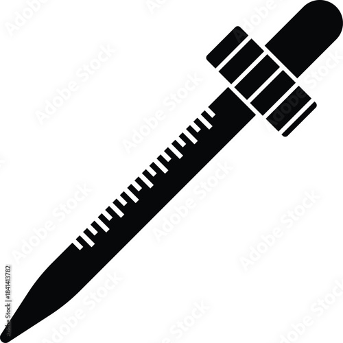 Eye Dropper Silhouette. Black and White Icon Design Elements on Isolated White Background