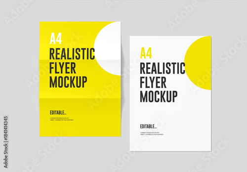 A4 Realistic Flyer Mockup