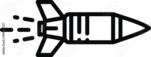 Missile Rocket Speed Icon Vector