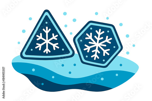 Winter Cookie Delight. Winter Cookie Scene. Flat minimalist vector illustration of a Winter Cookie Scene.