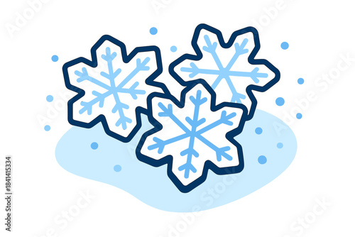 Snowflake Cookie Delight. Snowflake Treats. Flat minimalist vector illustration of Snowflake Treats. Geometric