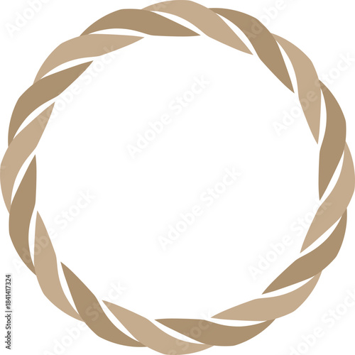 しめ縄の円形フレーム　ベージュ