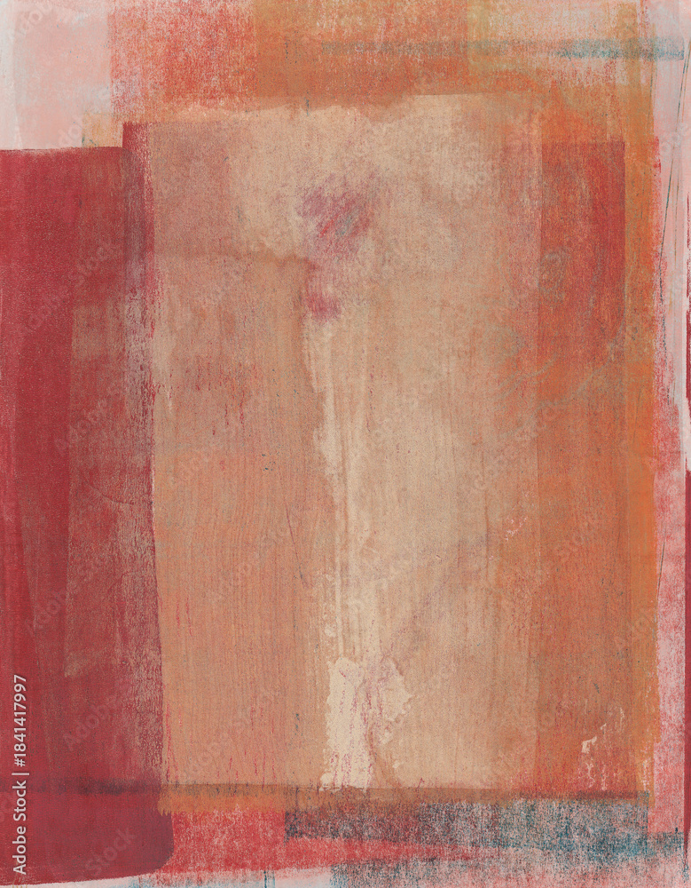 Ταπετσαρία Hand painted abstract art background in warm colours of terracotta, sienna and beige