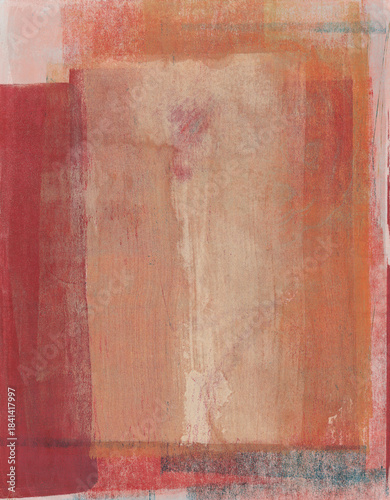 Bilde på lerret Hand painted abstract art background in warm colours of terracotta, sienna and beige
