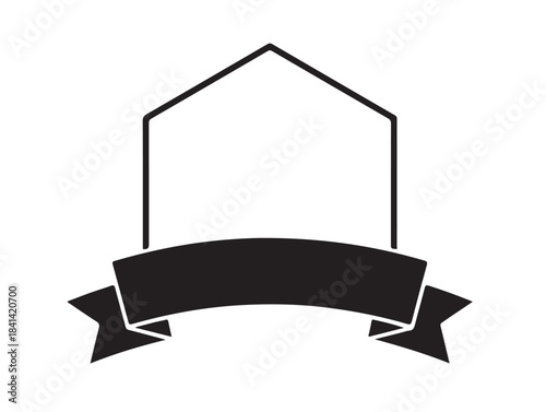 Hexagon Frame Banner in silhouette white background.