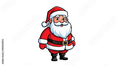Santa Claus in his traditional red suit, ready for the Christmas season, full of holiday spirit