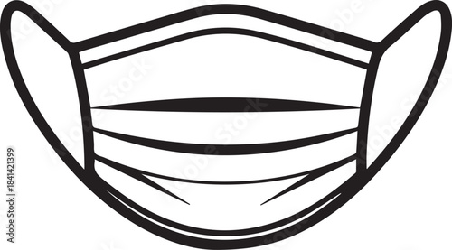 Simple Face Mask Illustration for Health and Safety Awareness