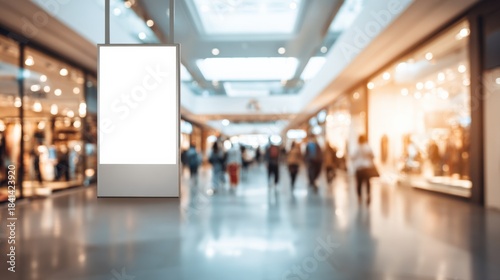 Wallpaper Mural Blank Advertisement Mockup in Shopping Mall, Ideal for Marketing Campaigns and Promotional Content Torontodigital.ca