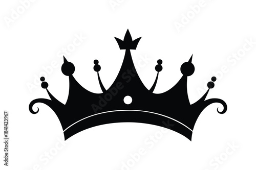 Elegant royal crown silhouette with classic regal styling for a king themed design Vector illustration