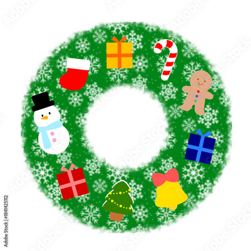 クリスマスリースのイラスト