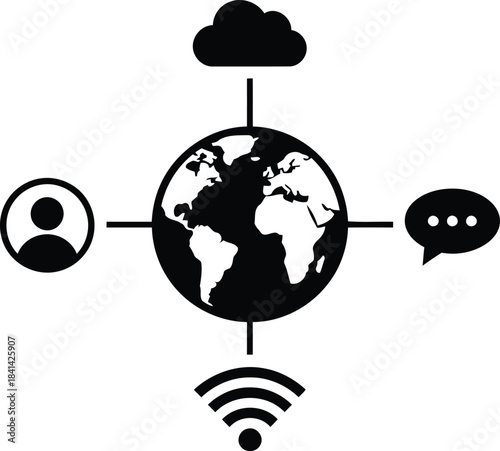 Seamless global connectivity linking users cloud storage messaging and wireless communication