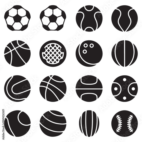 Sports Ball Vector Icons Collection