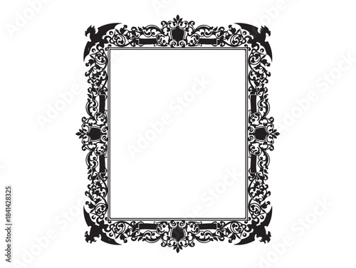 Vintage Poster Frame in silhouette white background.