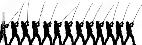 Fisherman Catching a Big Fish Silhouette