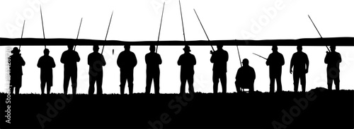 Fisherman Catching a Big Fish Silhouette