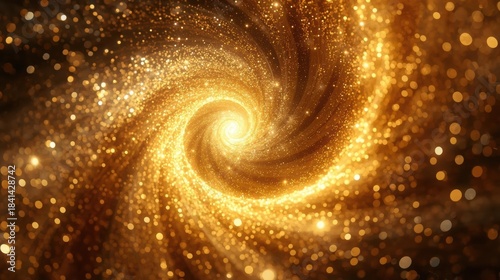 Stunning Golden Swirl of Stars and Light in Cosmic Universe