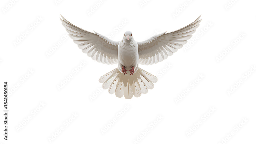 Obraz premium a pure white dove in blue sky