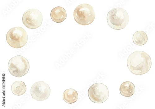 Watercolor-style pearl illustration／真珠
