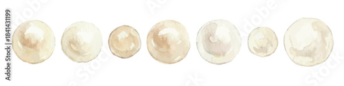 Watercolor-style pearl illustration／真珠