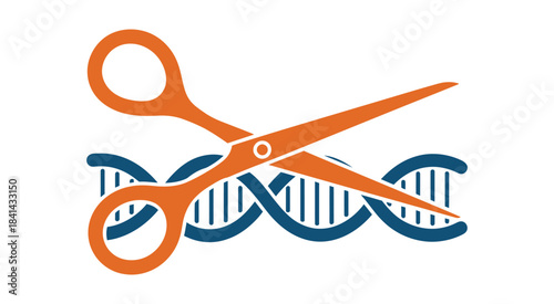 CRISPR gene editing concept illustration expressing precision biotechnology development and evolving genetic engineering applications through a refined scientific vector artwork style