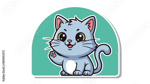 Adorable Big-Eyed Orange Tabby Kitten Mascot