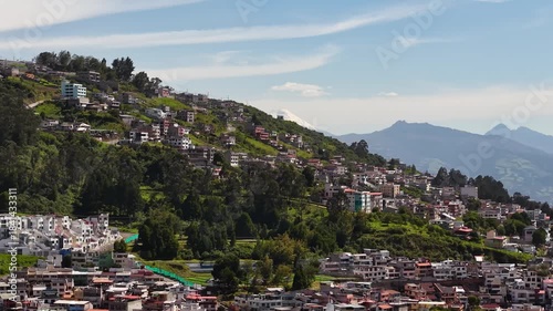 Wallpaper Mural Aerial View of Cotopaxi Volcano and Quito City on a Sunny Day, Ecuador Torontodigital.ca