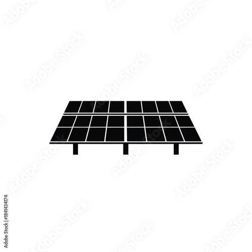 Solar panels array silhouette