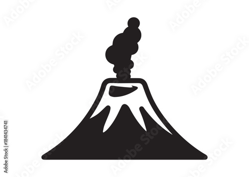 Volcano icon, Volcano Black silhouette vector