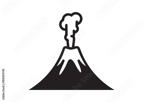 Volcano icon, Volcano Black silhouette vector
