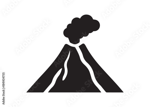 Volcano icon, Volcano Black silhouette vector