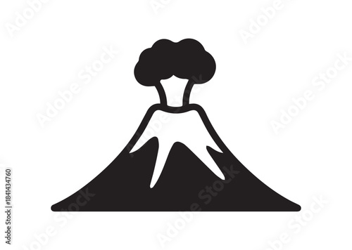 Volcano icon, Volcano Black silhouette vector