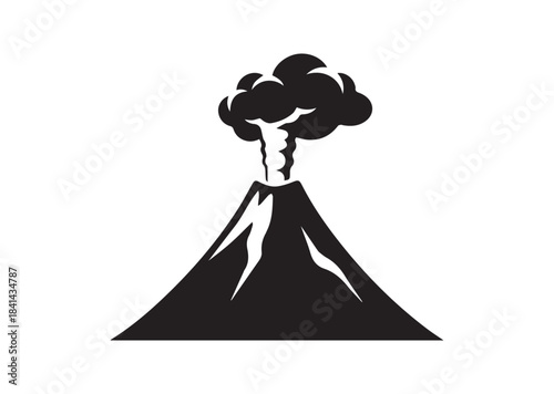 Volcano icon, Volcano Black silhouette vector