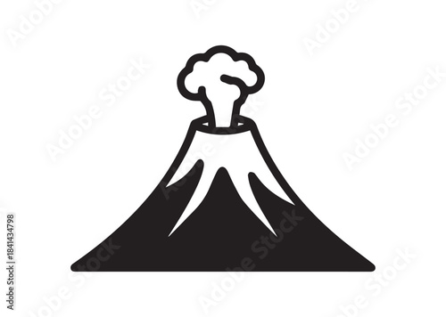 Volcano icon, Volcano Black silhouette vector