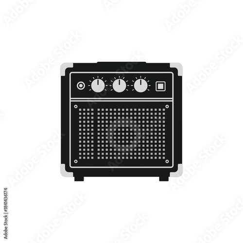 Black and white music icons and equipment illustrations