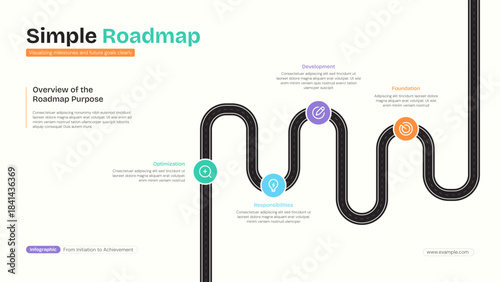 Clean Roadmap Infographic for Project Planning